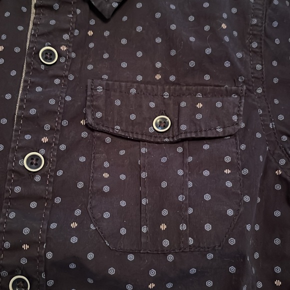 Perry Ellis Navy Blue Polka Dot Print Button Down Shirt Toddler Size 4T - Picture 7 of 8